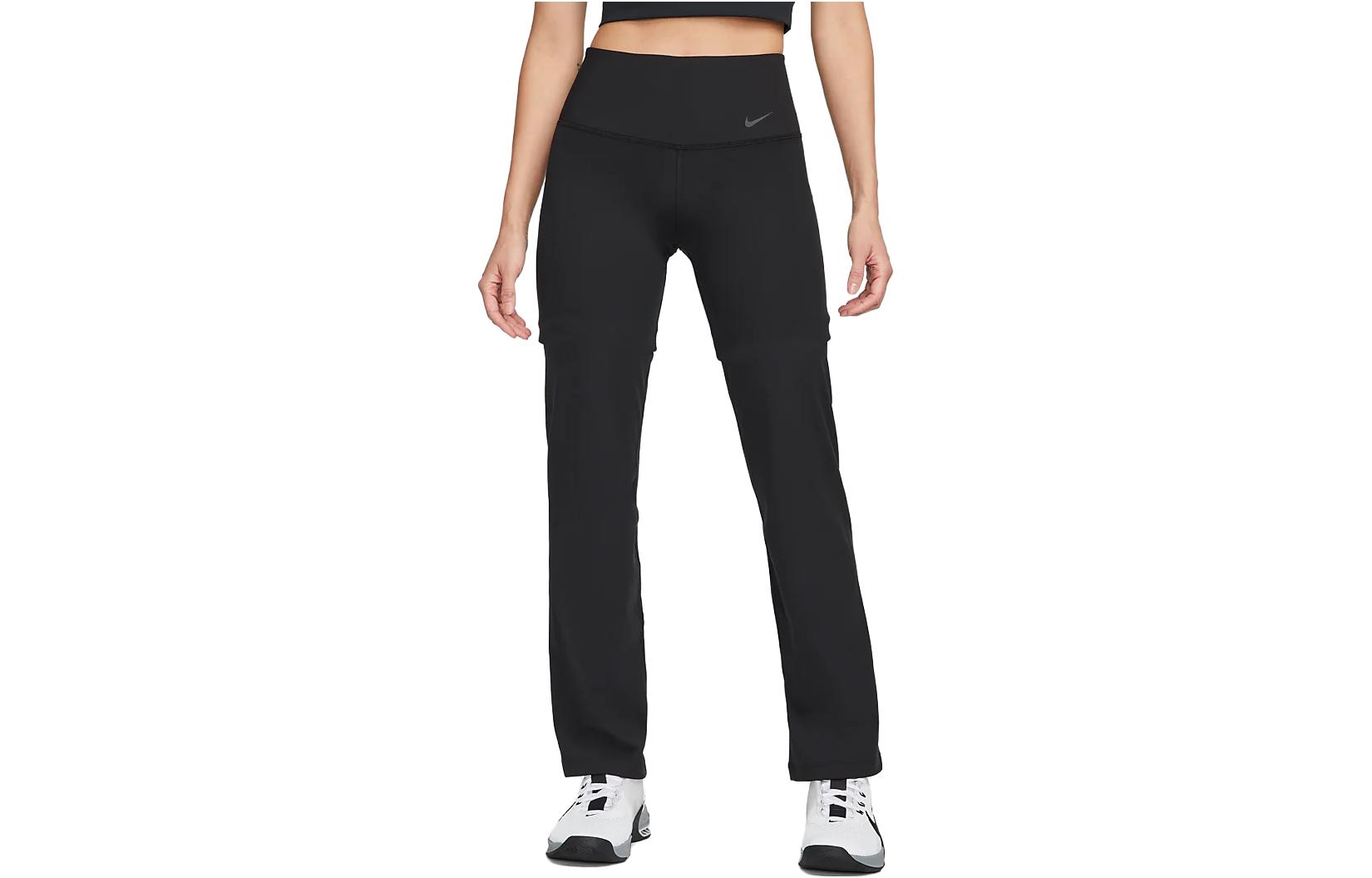 (Women) Nike Power Mid-Rise Straight-Leg Pants Black with Minimal Logo DM1192-010
