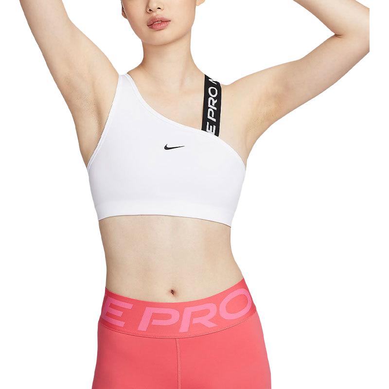 (Women) Nike Pro Swoosh Asymmetrical Medium-Support Sports Bra White for Women. FV6527-100
