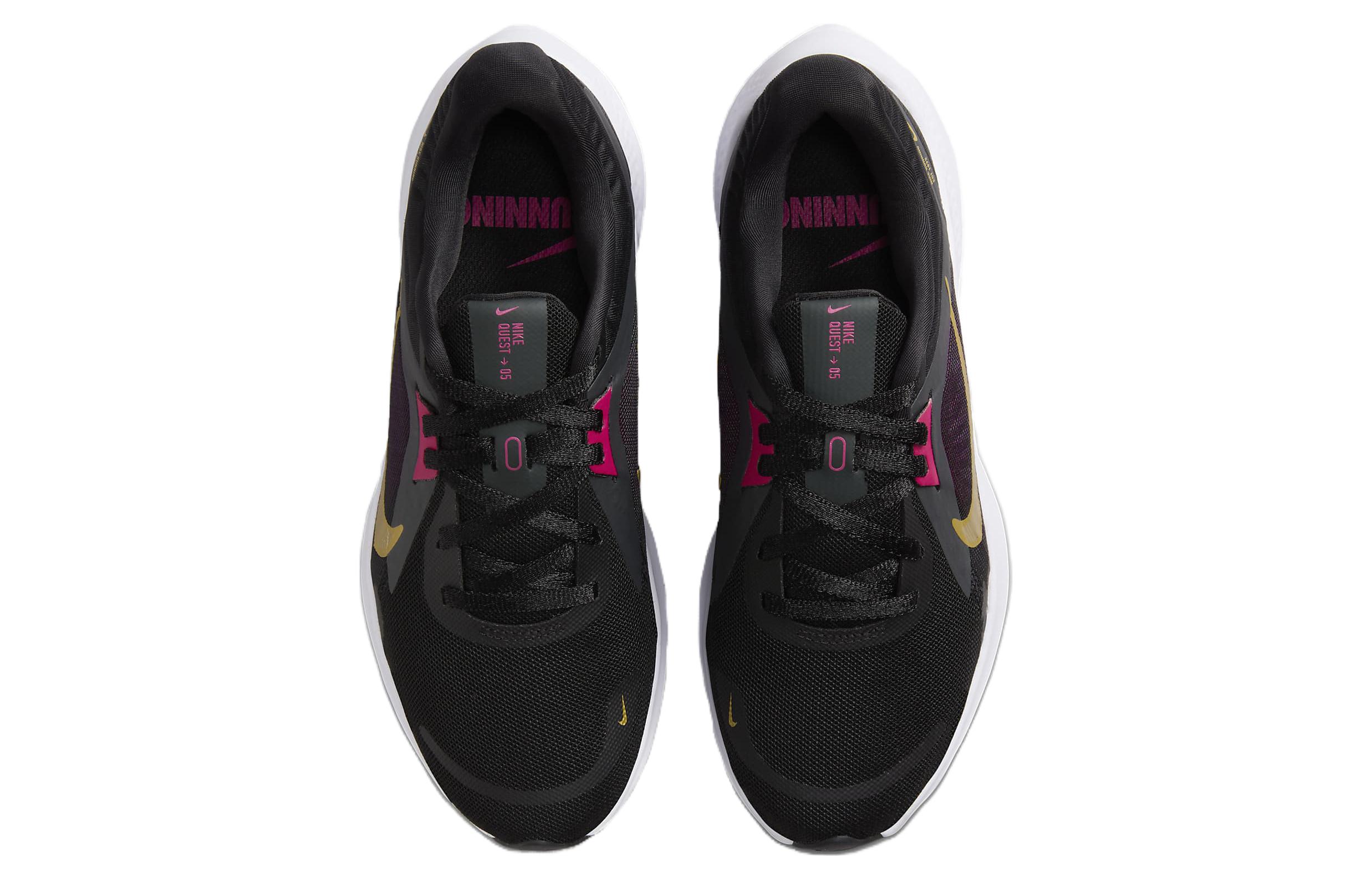 Lookbook (W) Nike Quest 5 'Negro Gris Humo Fresa Metálico Dorado' DD9291-009