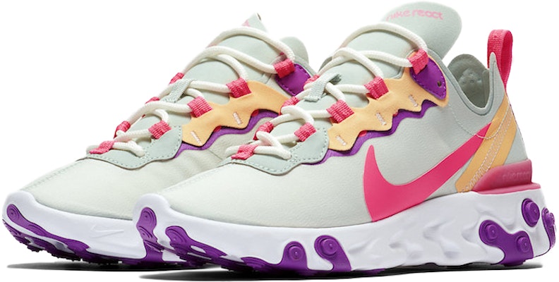 耐吉 React Element 55 低筒 跑鞋 女款 粉綠 Lookbook 耐吉 React Element 55 低筒 跑鞋 女款 粉綠