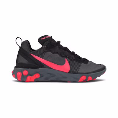 (W) Nike React Element 55 Black Solar Red