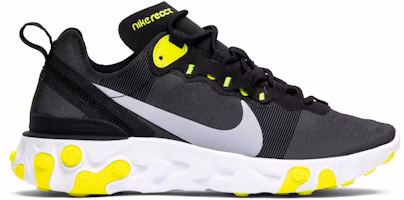 (Women) Nike React Element 55 Black Volt Cool Grey BQ2728-001 (Women) Nike React Element 55 Black Volt Cool Grey BQ2728-001
