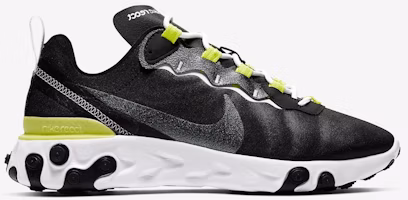 (Women) Nike React Element 55 SE 'Black Lemon Venom' CN3591-001 (Women) Nike React Element 55 SE 'Black Lemon Venom' CN3591-001