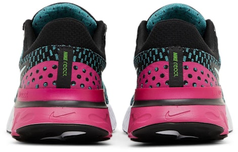 (W) Nike React Infinity Run Flyknit 3 'Hitam Merah Jambu Turquoise' DD3024-003 Details for (W) Nike React Infinity Run Flyknit 3 'Hitam Merah Jambu Turquoise' DD3024-003