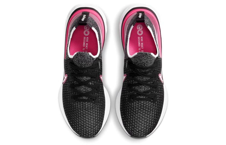 Shop (W) Nike React Infinity Run Flyknit 'Hitam Pink Blast' CD4372-009