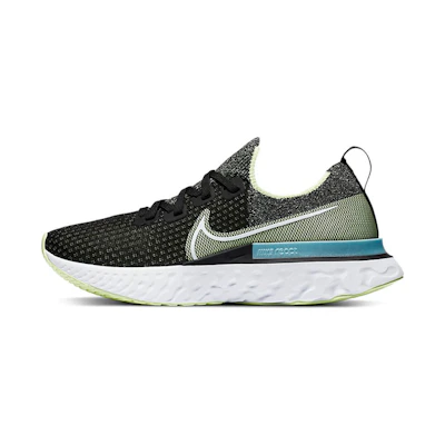 (W) Nike React Infinity Run Flyknit Black Grey Green 'Black Glacier Ice'