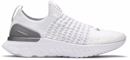 (Women) Nike React Phantom Run Flyknit 2 'True White Silver' CJ0280-100 (Women) Nike React Phantom Run Flyknit 2 'True White Silver' CJ0280-100