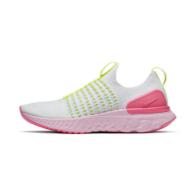 (W) Nike React Phantom Run Flyknit 2 'White Volt Pink Glow'