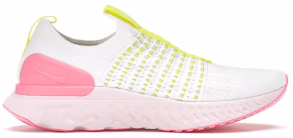 (Women) Nike React Phantom Run Flyknit 2 'White Volt Pink Glow' CZ7991-100 (Women) Nike React Phantom Run Flyknit 2 'White Volt Pink Glow' CZ7991-100