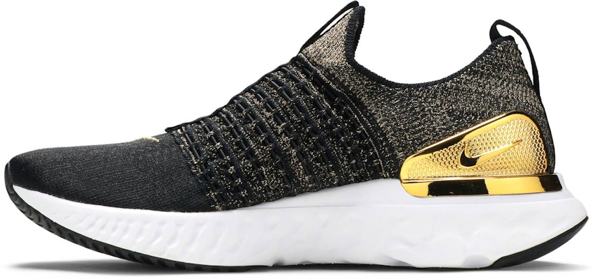 (Women) Nike React Phantom Run Flyknit 2 Premium 'Black Metallic Gold' CZ4830-001 Lookbook (Women) Nike React Phantom Run Flyknit 2 Premium 'Black Metallic Gold' CZ4830-001