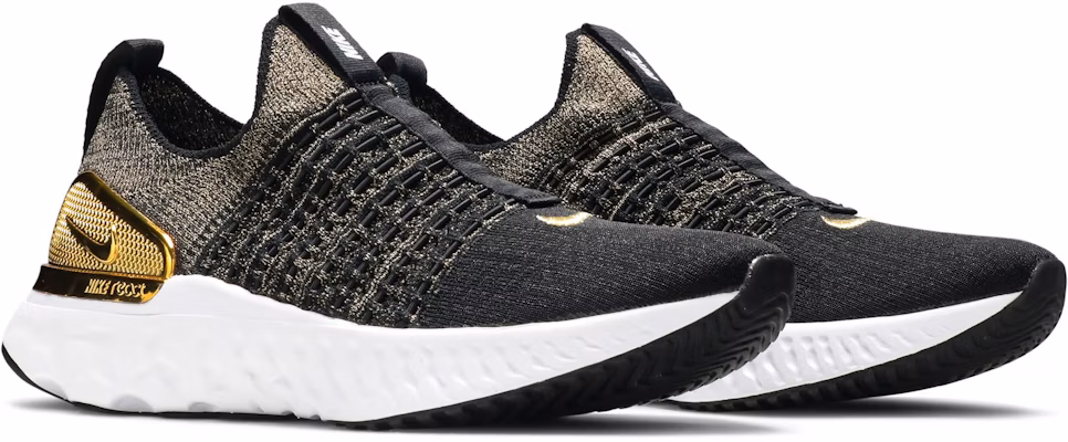 (Women) Nike React Phantom Run Flyknit 2 Premium 'Black Metallic Gold' CZ4830-001 Cheap (Women) Nike React Phantom Run Flyknit 2 Premium 'Black Metallic Gold' CZ4830-001