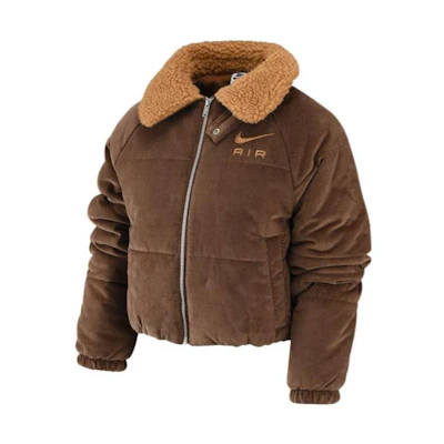 (Women) Nike Retro Logo Corduroy Zip-Up Jacket for Women - Brown DQ6931-259