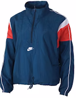 (Women) Nike Retro Windbreaker Jacket Valerian Blue Breathable Casual Style CJ2362-432 (Women) Nike Retro Windbreaker Jacket Valerian Blue Breathable Casual Style CJ2362-432