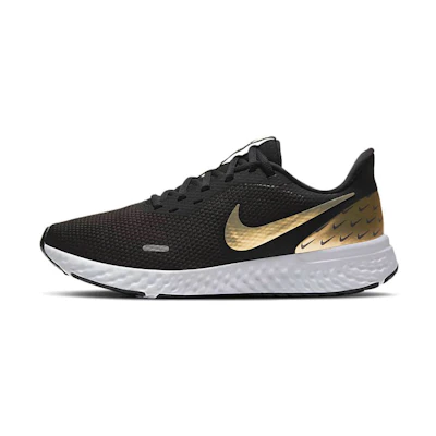 (W) Nike Revolution 5 PRM 'Black Metallic Gold'
