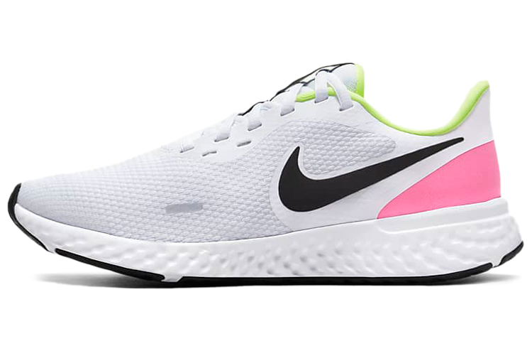 (W) Nike Revolution 5 White/Pink/Green