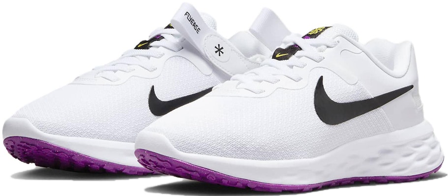 (W) Nike Revolution 6 FlyEase Next Nature 'Putih Hitam Ungu' DC8998-101 Lookbook (W) Nike Revolution 6 FlyEase Next Nature 'Putih Hitam Ungu' DC8998-101