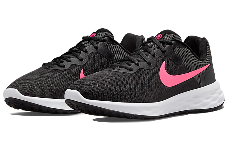 Lookbook 耐吉 Revolution 6 Next Nature 舒適透氣 低幫休閒跑步鞋 女款 黑粉 可回收材料