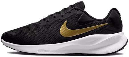 (Women) Nike Revolution 7 Wide 'Black Metallic Gold' FZ6829-002 (Women) Nike Revolution 7 Wide 'Black Metallic Gold' FZ6829-002