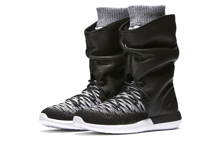 Order Nike Roshe 2 Hi Flyknit 耐磨防滑 高筒跑步鞋 女款 黑白