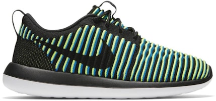 (Women) Nike Roshe Two Flyknit 'Black Blue Volt' 844929-003 (Women) Nike Roshe Two Flyknit 'Black Blue Volt' 844929-003