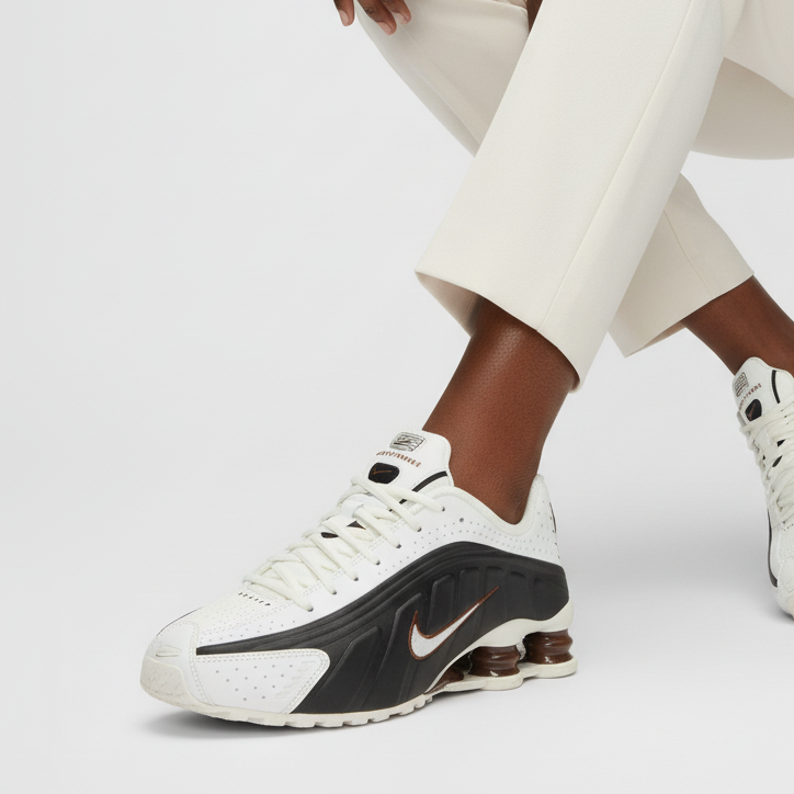 Order (W) Nike Shox R4 ''Sail Fauna Brown'' Lelaki Kasual Sneakers AR3565-104