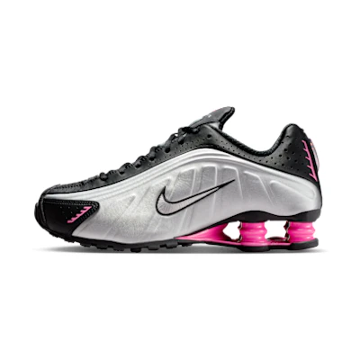 (W) Nike Shox R4 Black/Pink Cycle/Metallic Silver