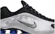(W) Nike Shox R4 Perak Hitam Biru Pelari dalam Warna Metalik AR3565-006