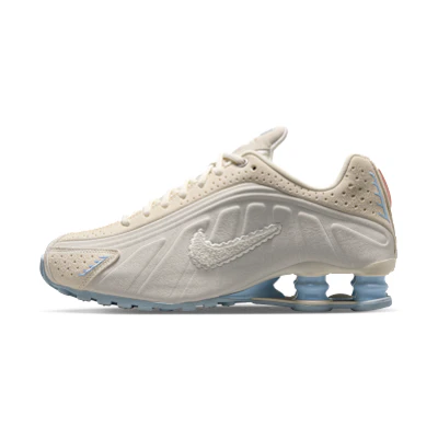 (W) Nike Shox R4 SE Pale ivory/light all wood brown/celestine blue/sail