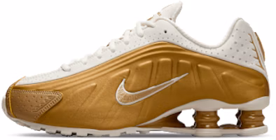 (Women) Nike Shox R4 Sneakers Soft pearl/metallic gold AR3565-010 (Women) Nike Shox R4 Sneakers Soft pearl/metallic gold AR3565-010
