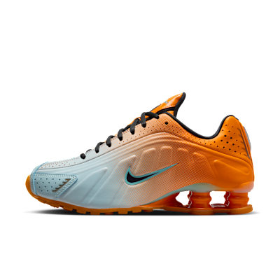 (Women) Nike Shox R4 Sneakers Vivid Orange/Glacier Blue/Glacier Ice/Black IH2343-801