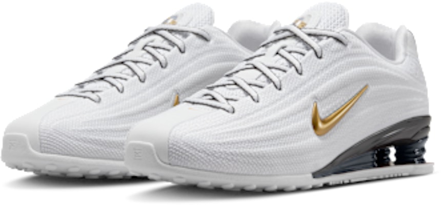 (Women) Nike Shox Z Sneakers White/Varsity Red/Dark Charcoal/Metallic Gold HQ7540-100 Purchase (Women) Nike Shox Z Sneakers White/Varsity Red/Dark Charcoal/Metallic Gold HQ7540-100