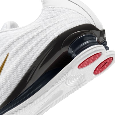 (Women) Nike Shox Z Sneakers White/Varsity Red/Dark Charcoal/Metallic Gold HQ7540-100 Cheap (Women) Nike Shox Z Sneakers White/Varsity Red/Dark Charcoal/Metallic Gold HQ7540-100