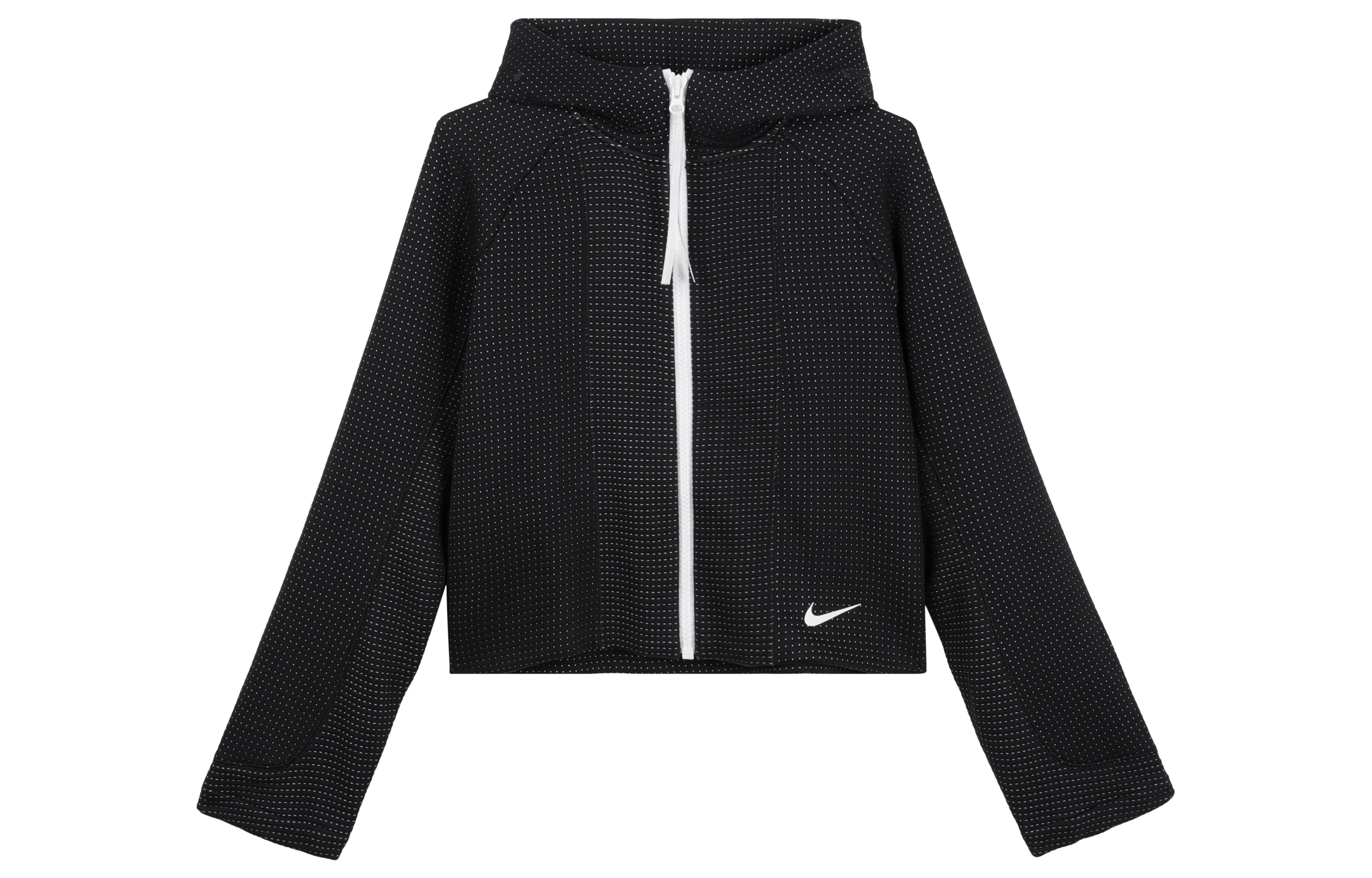 (Women) Nike Small Logo Polka Dot Zip Jacket Black CZ1381-010