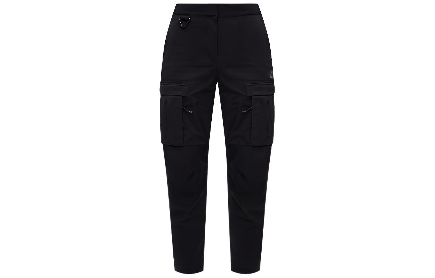 (Women) Nike Solid Color Mid-Rise Straight-Leg Casual Pants Black CV0617-010