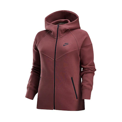 (Women) Nike Solid Color Soft Hoodie Long Sleeve Jacket Red Brown FB8339-218