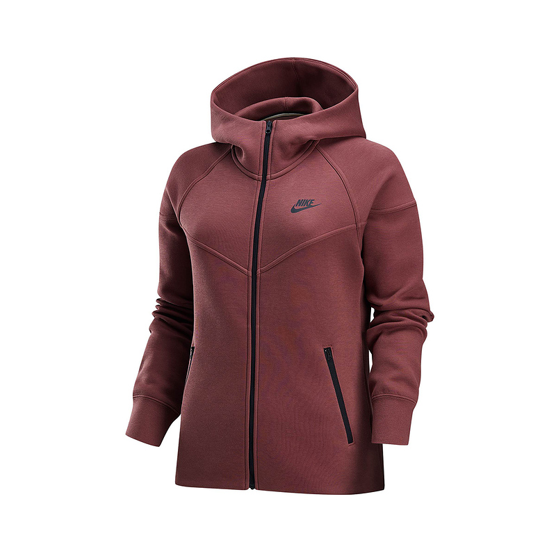 (Women) Nike Solid Color Soft Hoodie Long Sleeve Jacket Red Brown FB8339-218 圖 2