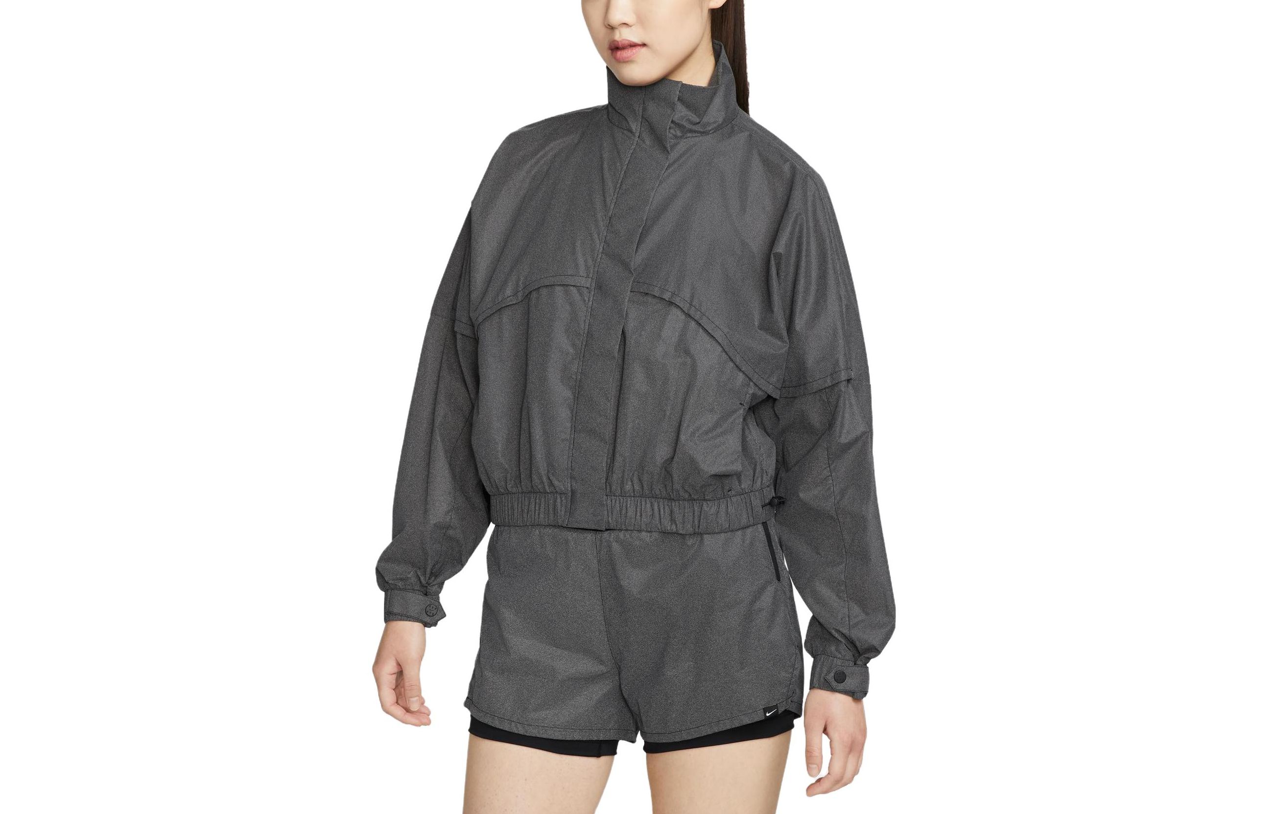 (Women) Nike Solid Color Stand Collar Jacket Black DX0289-010