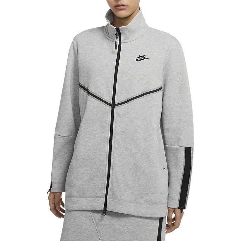 (Women) Nike Solid Logo Zip-Up Jacket in Gray CW4297-063 圖 4