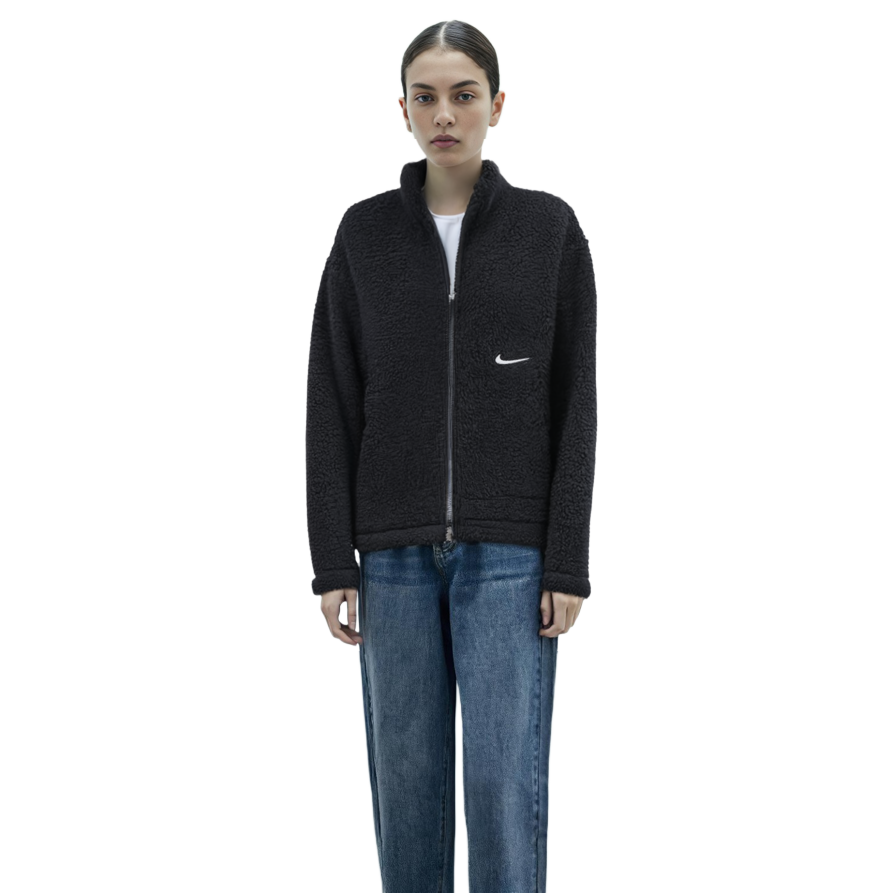 Details for (Women) Nike Solid Velvet Stand Collar Jacket Black CU6640-010