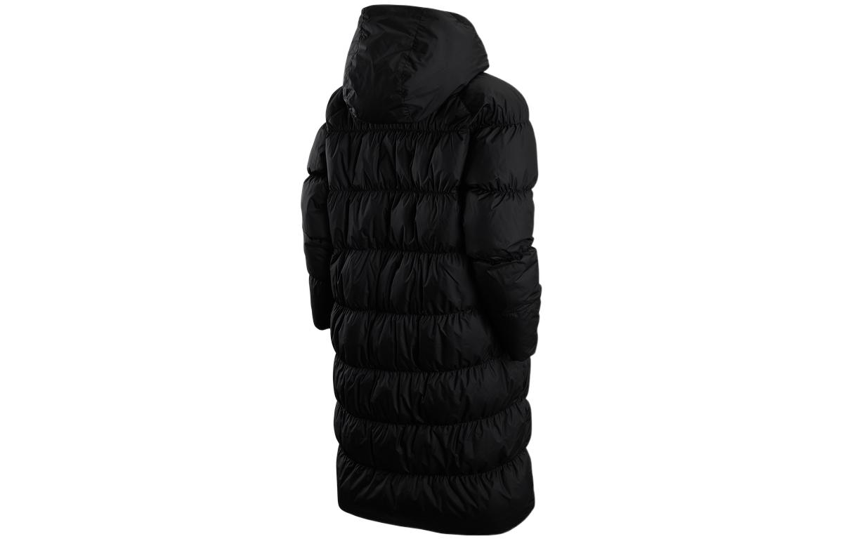 Lookbook (Women) Nike Sportswear  Black Long Down Jacket with Contrast Logo Print. DV0775-010
