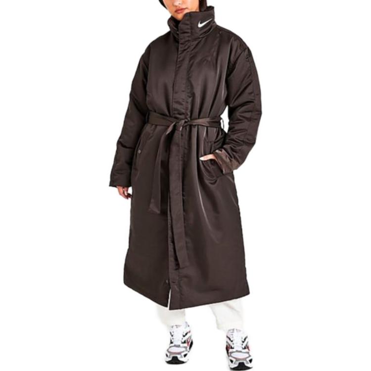 Shop (Women) Nike Sportswear  Oversized Mid-Length Jacket Coat Brown Color. DX1799-237