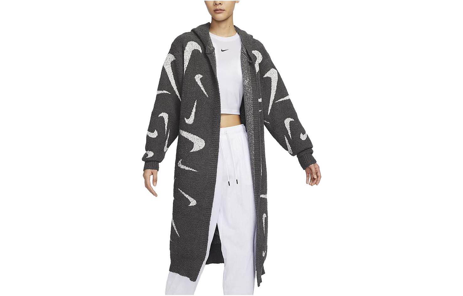 Order (W) Nike Sportswear Phoenix Bouclé 針織連帽長版外套 灰色款式 FD4283-254