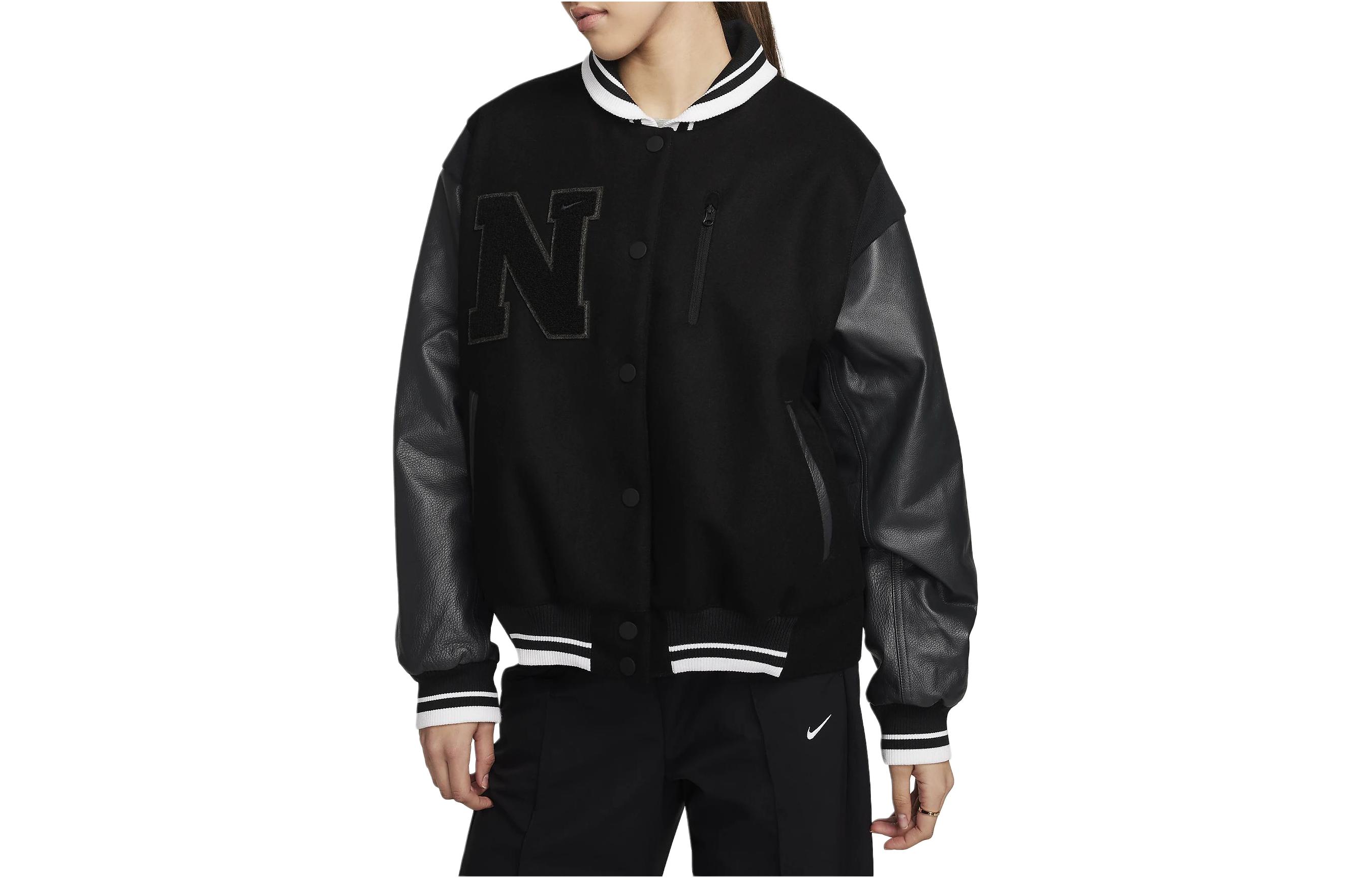 (Women) Nike Sportswear Black Colorblock Long-Sleeve Jacket FZ5734-010 圖 2