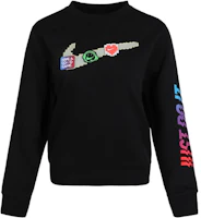 (Women) Nike Sportswear Black Crewneck Logo Printed Long-Sleeve Sweatshirt DC3941-010 (Women) Nike Sportswear Black Crewneck Logo Printed Long-Sleeve Sweatshirt DC3941-010