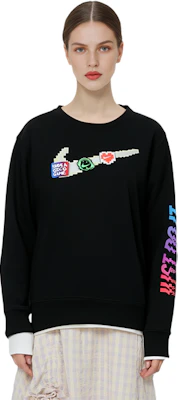 (W) Nike Sportswear 黑色圓領長袖印花運動衫 DC3941-010 4