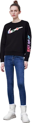 (W) Nike Sportswear 黑色圓領長袖印花運動衫 DC3941-010 1