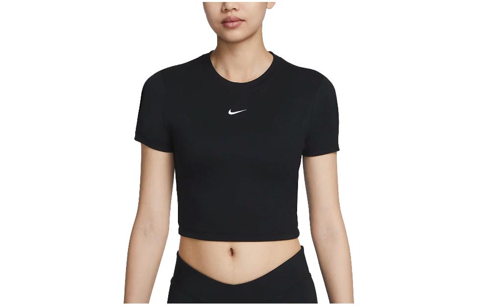 (Women) Nike Sportswear Black Cropped Crewneck T-Shirt Short Sleeve FB2874-010