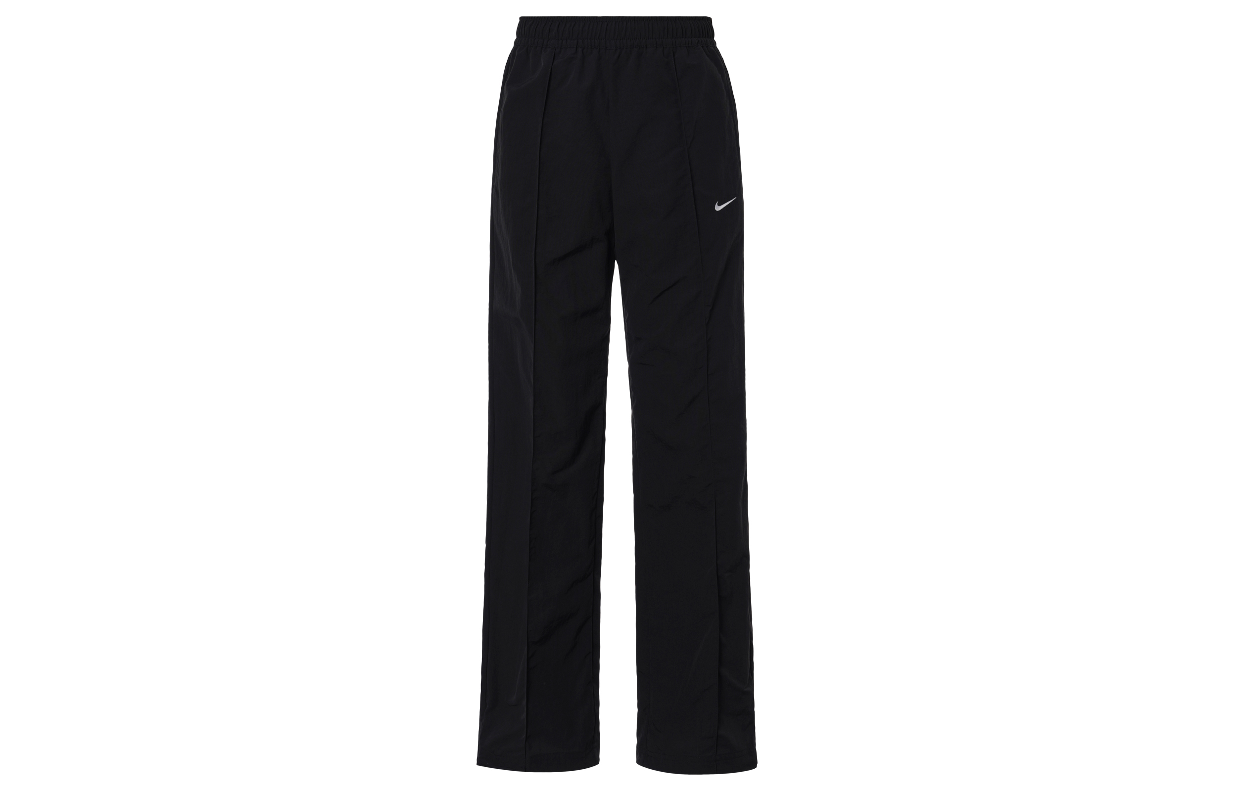 (Women) Nike Sportswear Black Mid-Rise Lace-Up Casual Pants with Open Hem. FQ3589-010