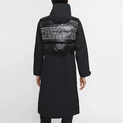 (W) Nike 運動城市系列防風防水2合1黑色長版外套 CJ4019-010 1