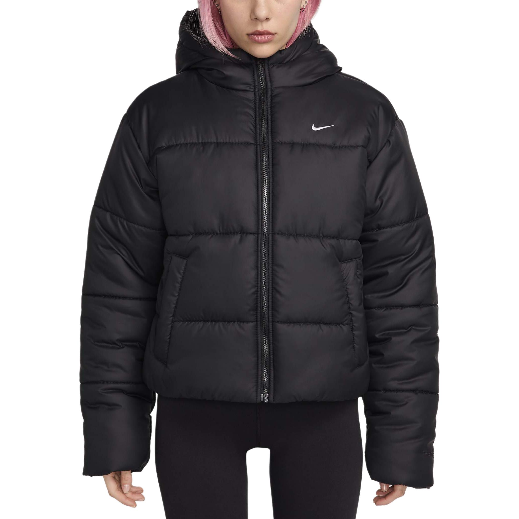(Women) Nike Sportswear Classics Therma-FIT Loose Hooded Jacket Black FZ5899-010